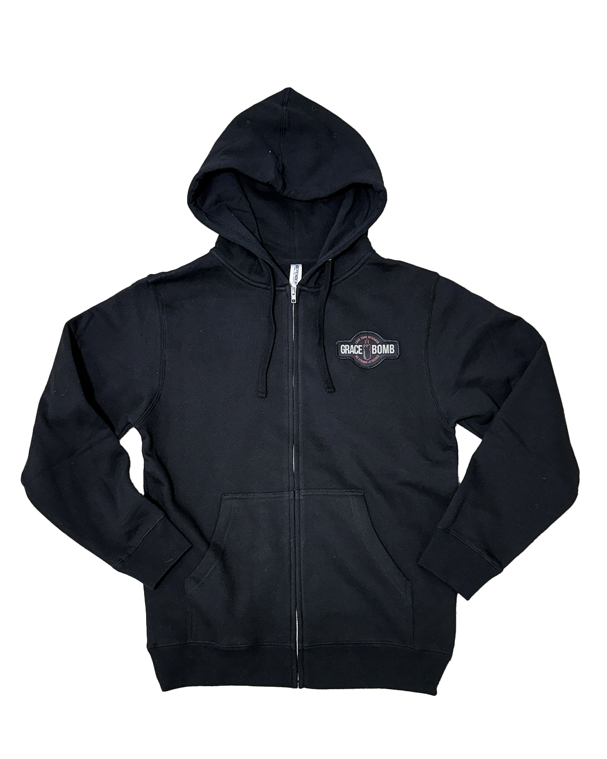 No Strings Attached Zip Up Hoodie / Black