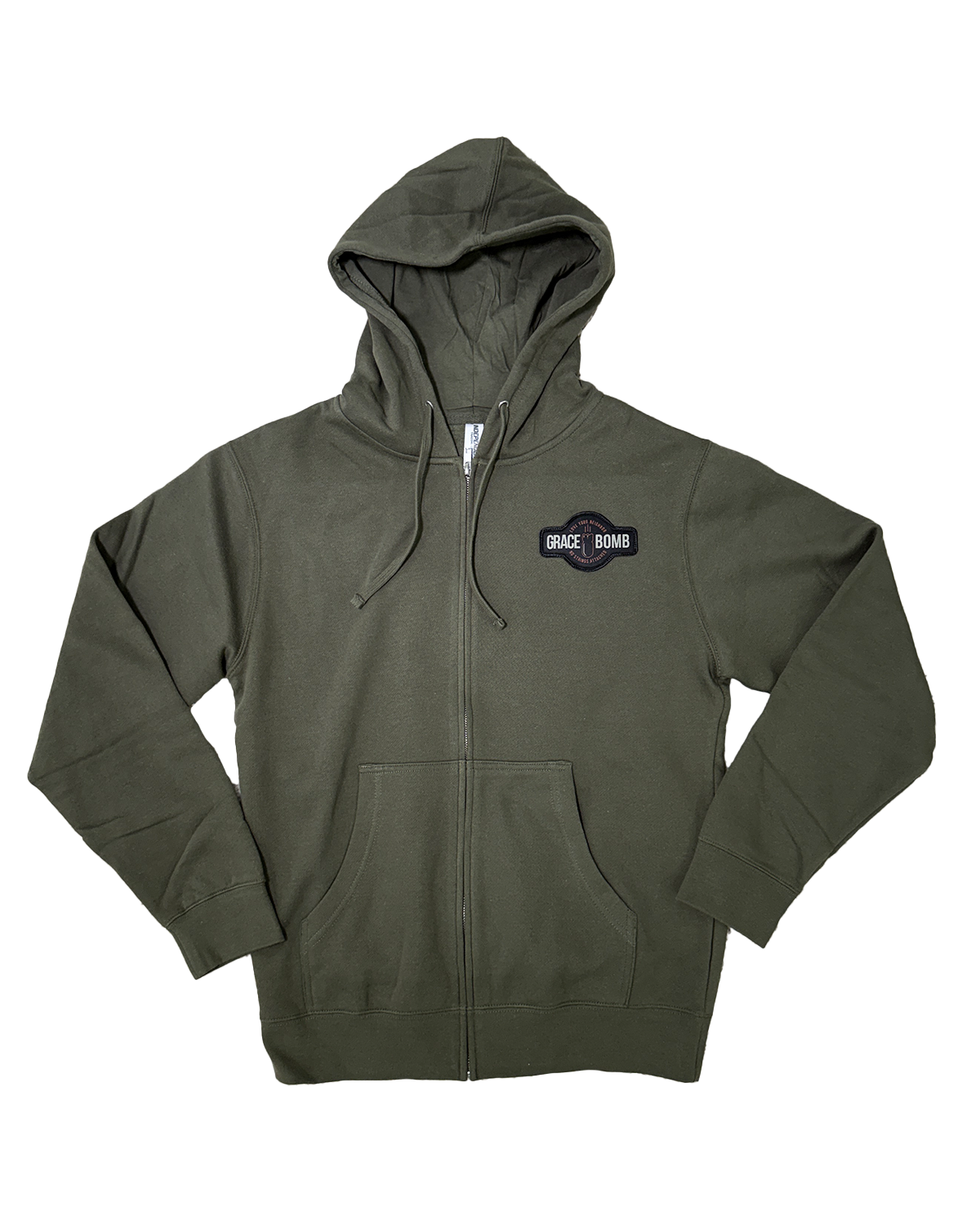 No Strings Attached Zip Up Hoodie / Green